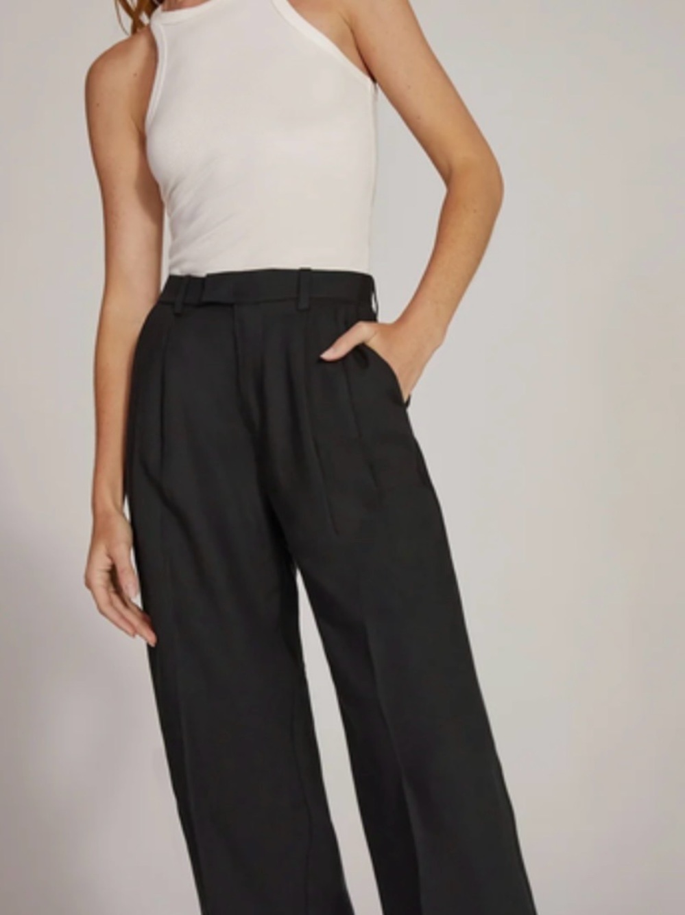 Favorite Daughter the Agnes pant Black mid Rise Wide Leg Trousers